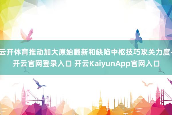 云开体育推动加大原始翻新和缺陷中枢技巧攻关力度-开云官网登录入口 开云KaiyunApp官网入口