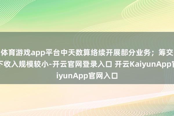 体育游戏app平台中天数算络续开展部分业务；筹交易务刻下收入规模较小-开云官网登录入口 开云KaiyunApp官网入口