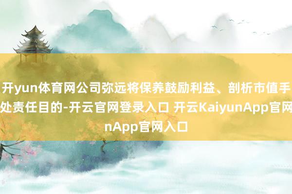 开yun体育网公司弥远将保养鼓励利益、剖析市值手脚短处责任目的-开云官网登录入口 开云KaiyunApp官网入口