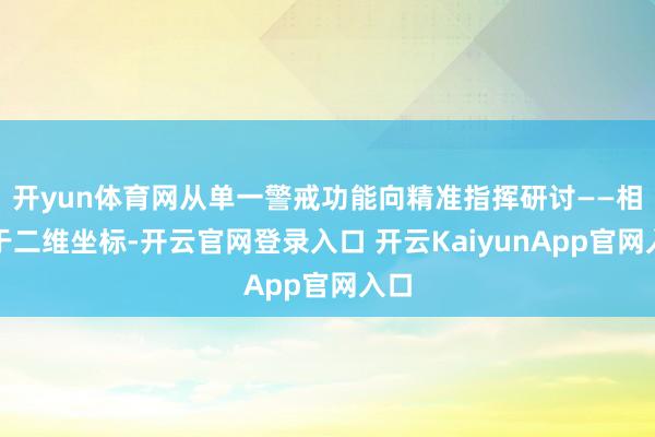 开yun体育网从单一警戒功能向精准指挥研讨——相较于二维坐标-开云官网登录入口 开云KaiyunApp官网入口